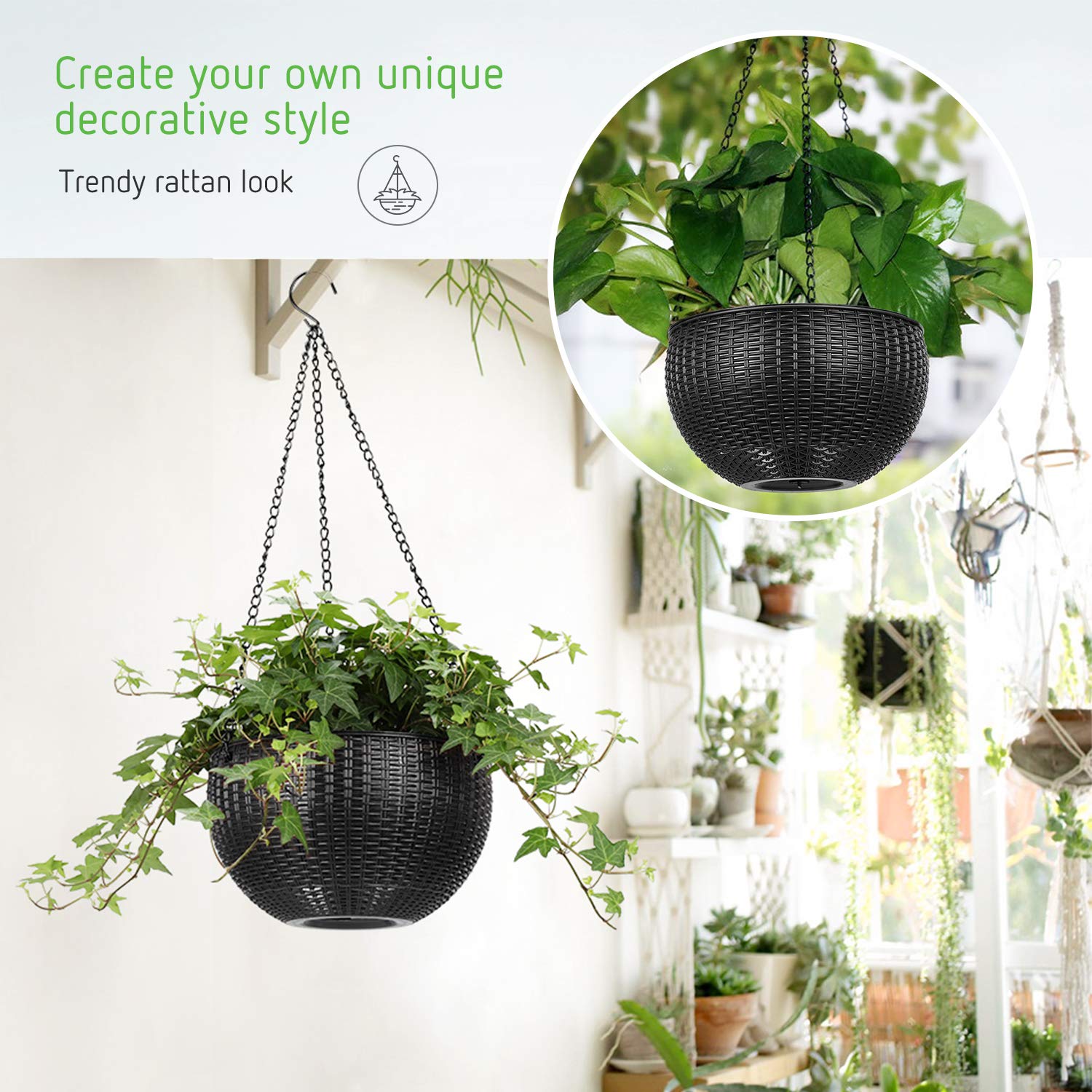 Hanging Planters Self Watering Hanging Basket GT145631 Hantechn
