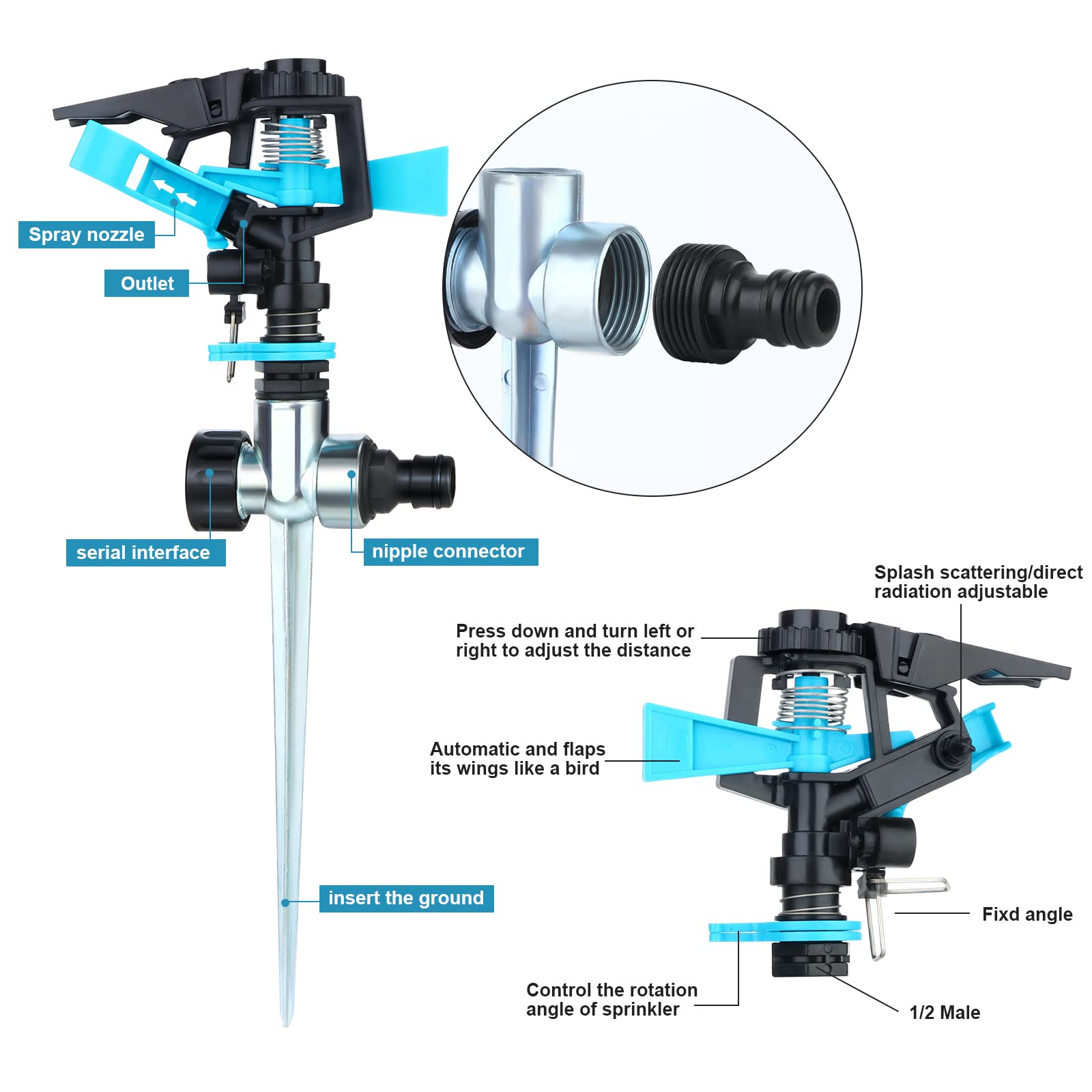 Brass Impact Sprinkler GT17148 - Hantechn